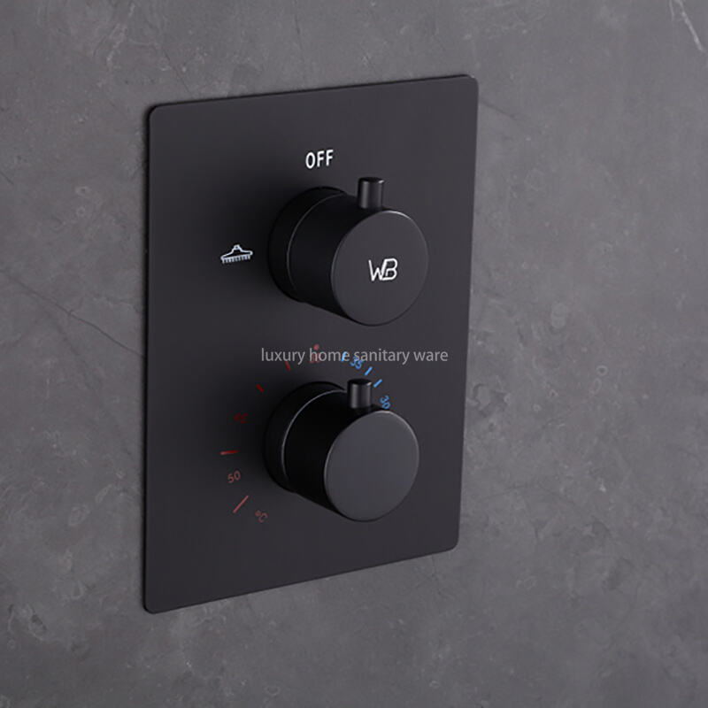 Concealed Built-in Shower Shower Set Round Thick Top Spray Built-in Hotel Bathroom Black Shower Set manufacture