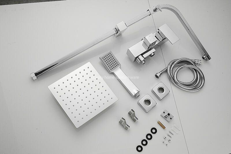 Hot-selling High-quality Electroplating Faucet Shower Set square Shower Head Set Bathroom Accessories Shower details