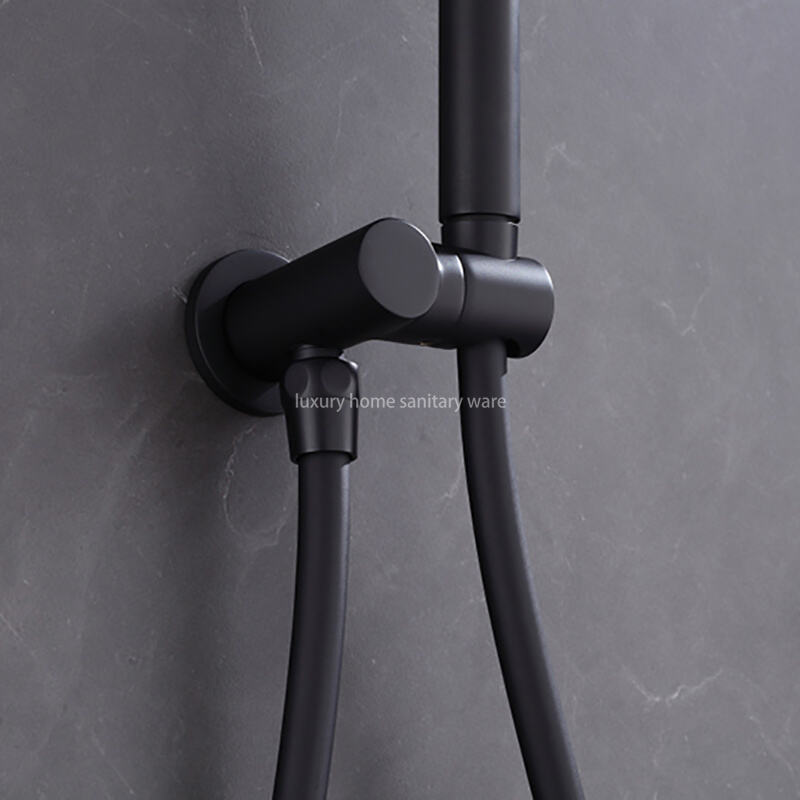 Concealed Built-in Shower Shower Set Round Thick Top Spray Built-in Hotel Bathroom Black Shower Set details