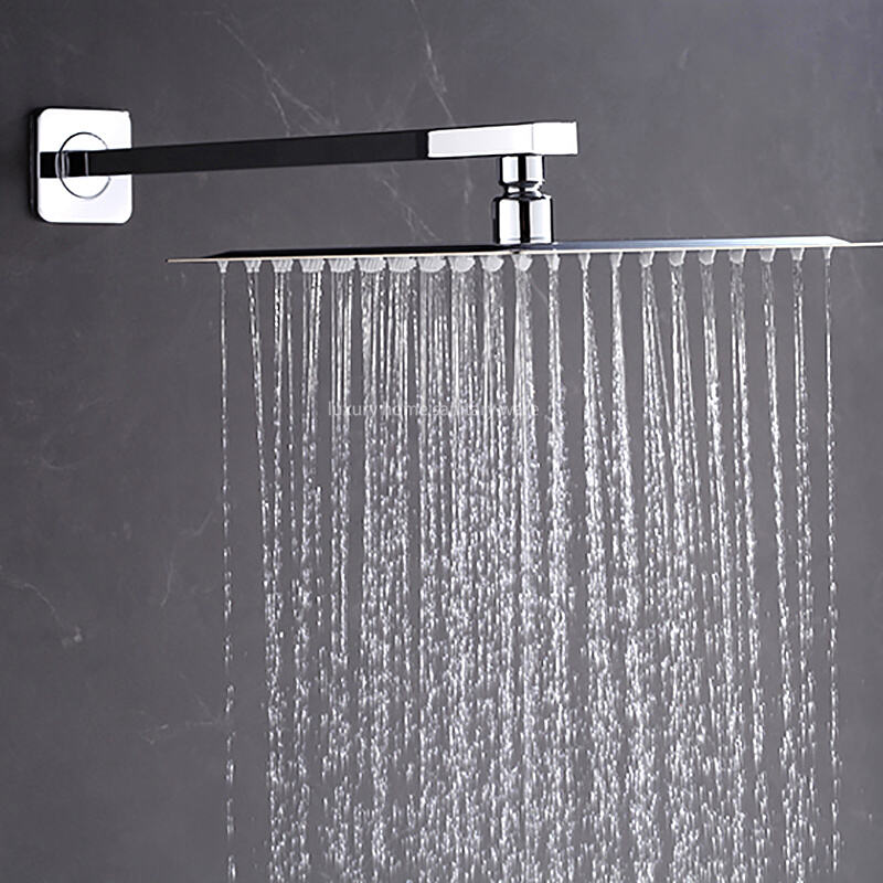 High Quality Concealed Shower Set Wall Mounted Shower Faucet Thermostatic Square Shower System Rain Waterfall factory