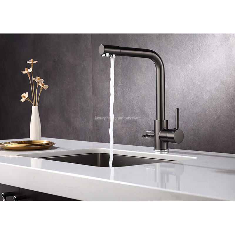 Modern Design Direct Drinking Water Kitchen Faucet Single Handle Ceramic Valve Pull-out Water Purification Faucet Single Hole manufacture