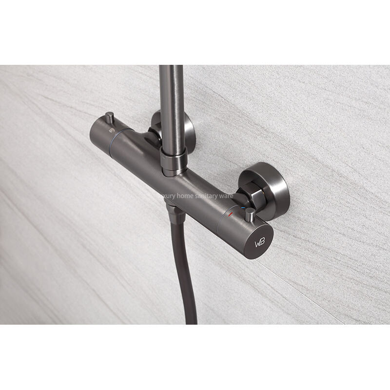 Modern Bathroom Circular Thermostat Mixer Shower Valve Overhead Rain Shower Hand-held Shower Faucet manufacture