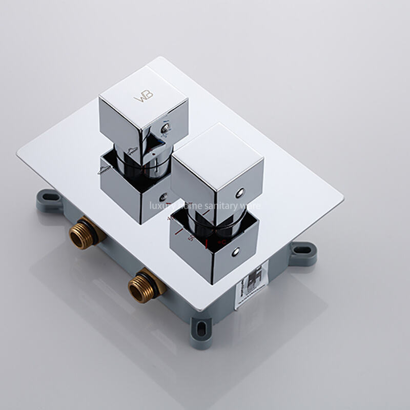 Modern Bathroom Shower Faucet Hidden Installation Luxury Shower System Large Top Spray square Shower Set details