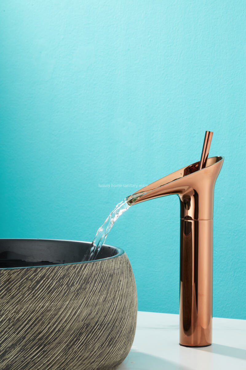 Factory Direct High-end Wine Glasses-rose Gold Ancient Wine Glasses Waterfall Hot and Cold Taps. manufacture