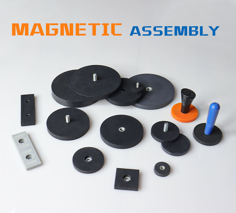 Dia.53.8mm 25kg pull force waterproof rubber coated magnet base with 1/4 supplier