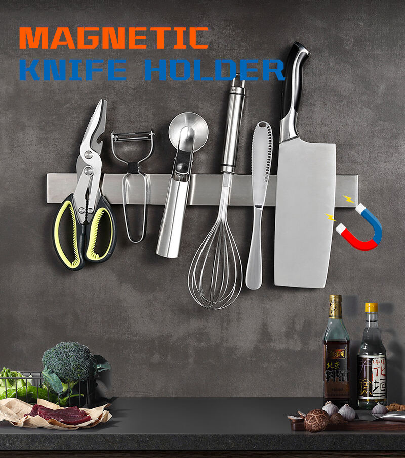 Wholesale Polished Tool Holder Stainless Steel Magnetic Knife Bar for Wall details