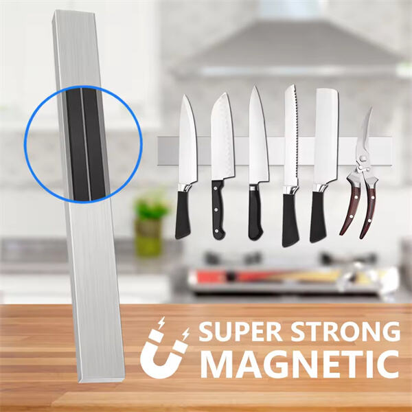 Securely display your knives with a magnetic knife moun