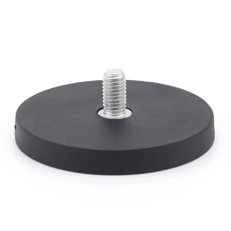 Dia.53.8mm 25kg pull force waterproof rubber coated magnet base with 1/4