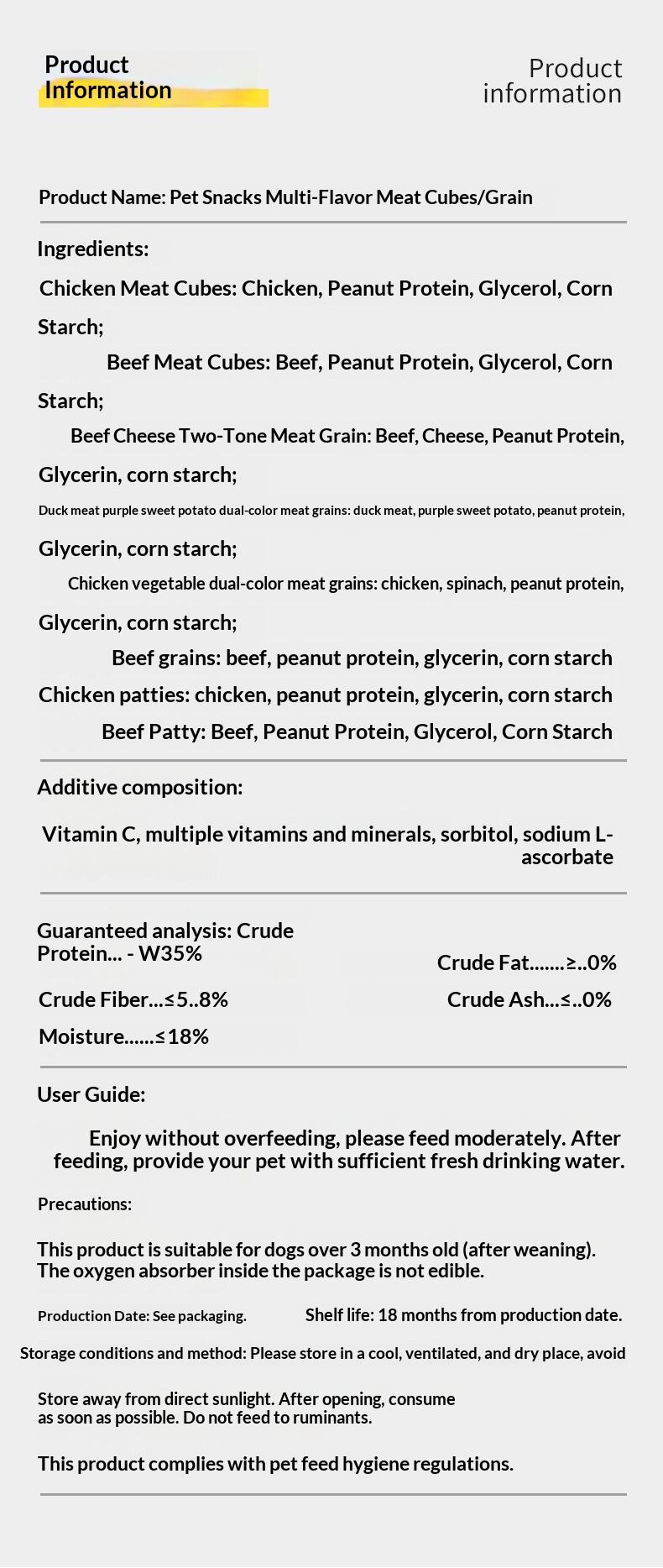 ODM Factory Direct Shandong Pet Dog Snacks Beef Pellet Meat Cube Chicken Beef Wafer Cheese Small Packaging details