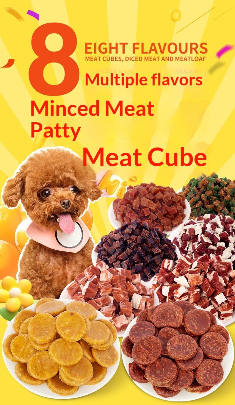 ODM Factory Direct Shandong Pet Dog Snacks Beef Pellet Meat Cube Chicken Beef Wafer Cheese Small Packaging manufacture
