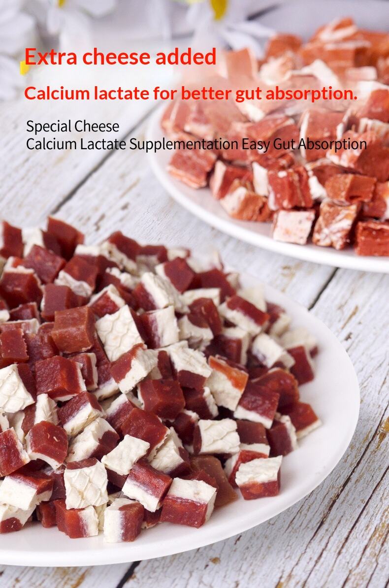 ODM Factory Direct Shandong Pet Dog Snacks Beef Pellet Meat Cube Chicken Beef Wafer Cheese Small Packaging manufacture