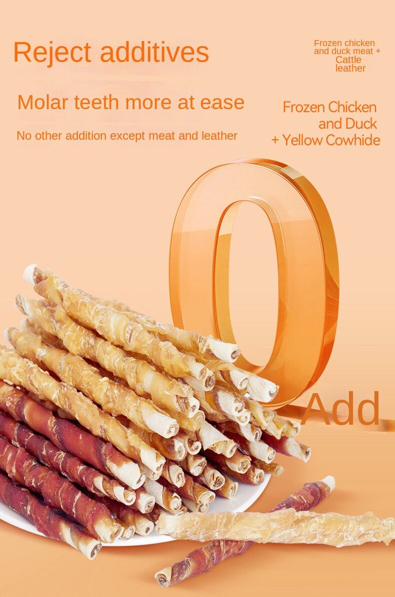 product factory direct cowhide grinding stick chicken duck meat winding bite resistant cleaning nutrition training reward dog snacks-0