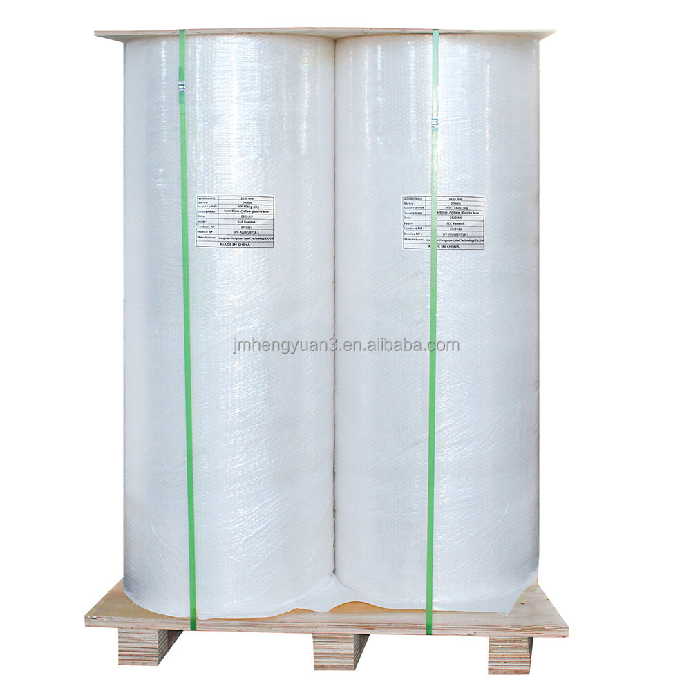 Jumbo Glossy PP PET PE Label Material Jumbo Film Self Adhesive Paper Polyethylene Sticker Stock Synthetic Label Jumbo Roll factory
