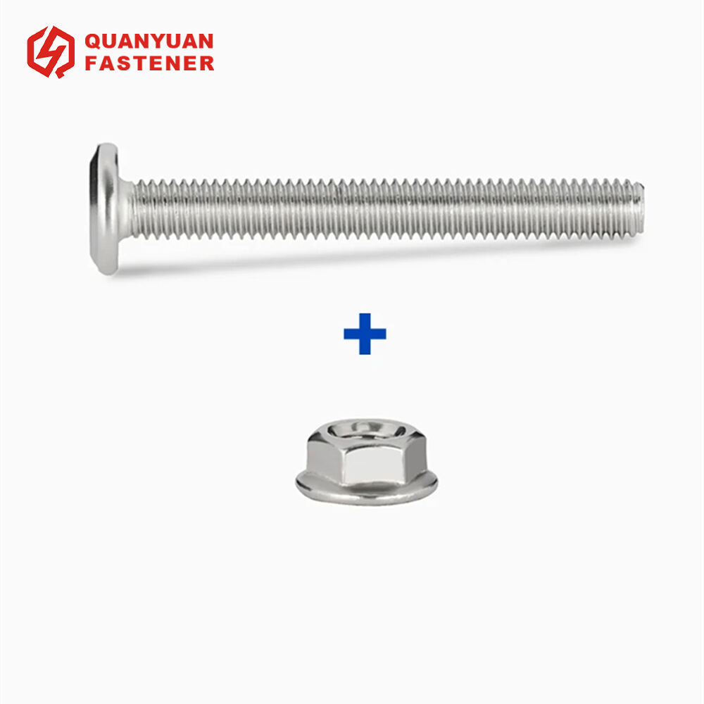 Stainless Steel Flat Head Hex Socket Bolt With Flange Nut