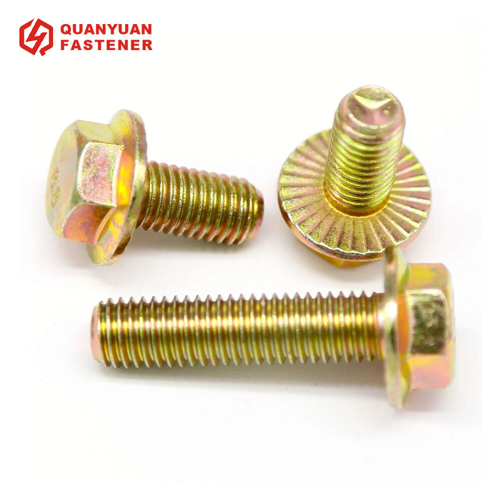 Full Thread Zinc Plated Hex Serrated Flange Bolts