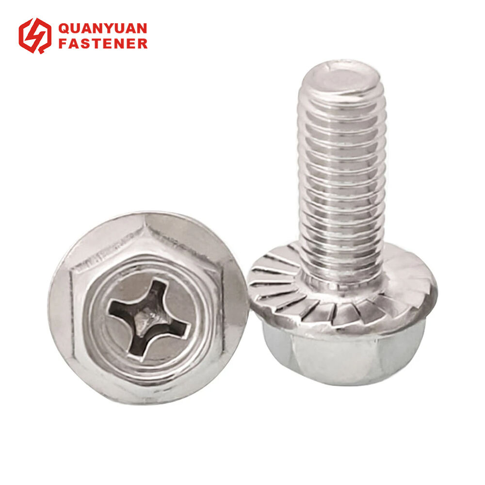 Stainless Steel Phillips Glutton External Hex Flange Bolts