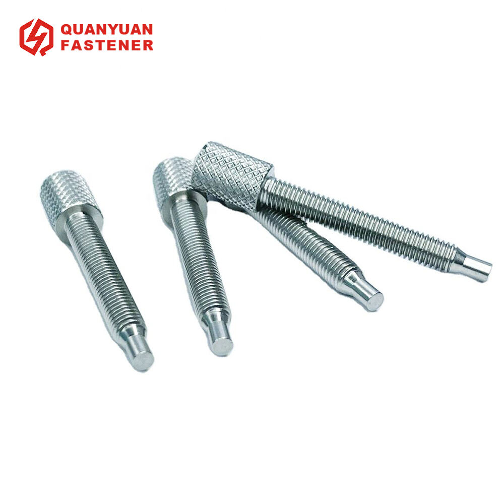 Custom Nonstandard Screw Slotted Knurled Head Thumb Screws With Beam End