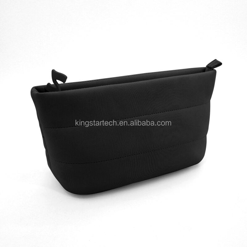 High Quality Premium Custom Logo Pink Quilted Neoprene Cosmetic Bags, Waterproof Toiletry Bag factory