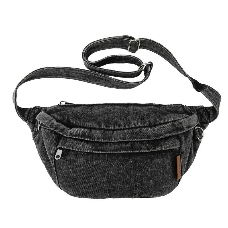 Wholesale Denim Sling Bag Fanny Pack Women's Washed Jeans Bum Bag Fashion Design Denim Crossbody Bag Purse factory