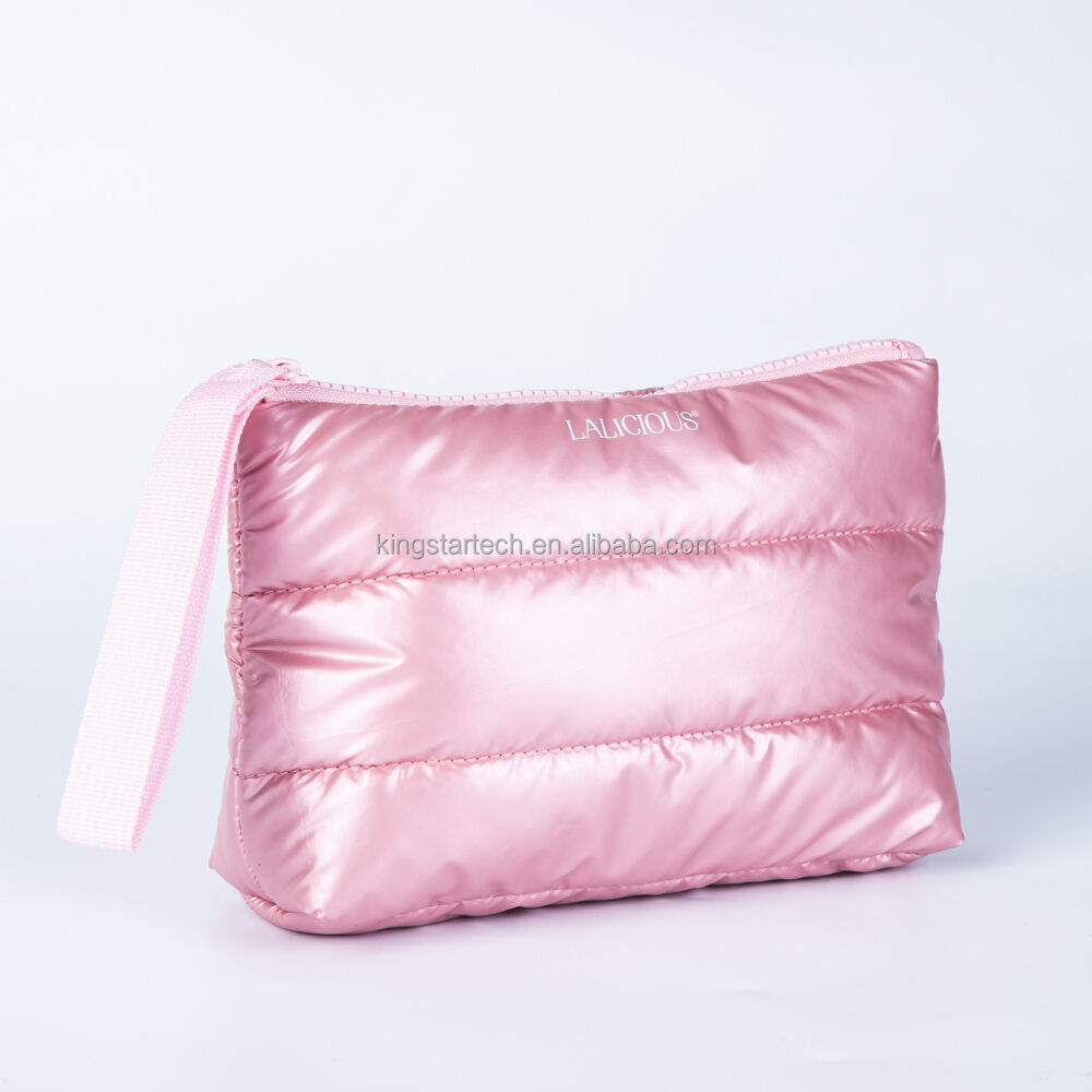 product oem customized travel nylon padded makeup bags quilted beauty pouch zipper organizer cosmetic bags for outdoor993-3