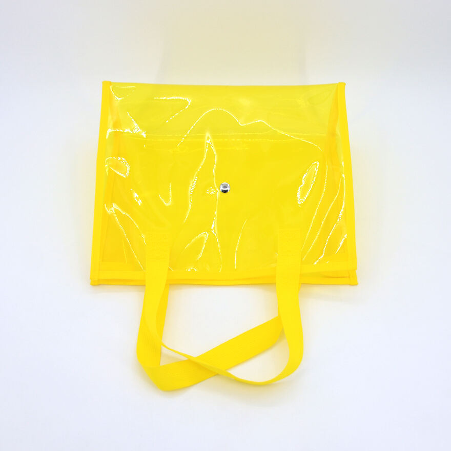 Ladies Daily Use New Fashion Daily Portable Waterproof Handbag Durable Clear  PVC Tote Bag with Nylon Drawstring Pouch supplier