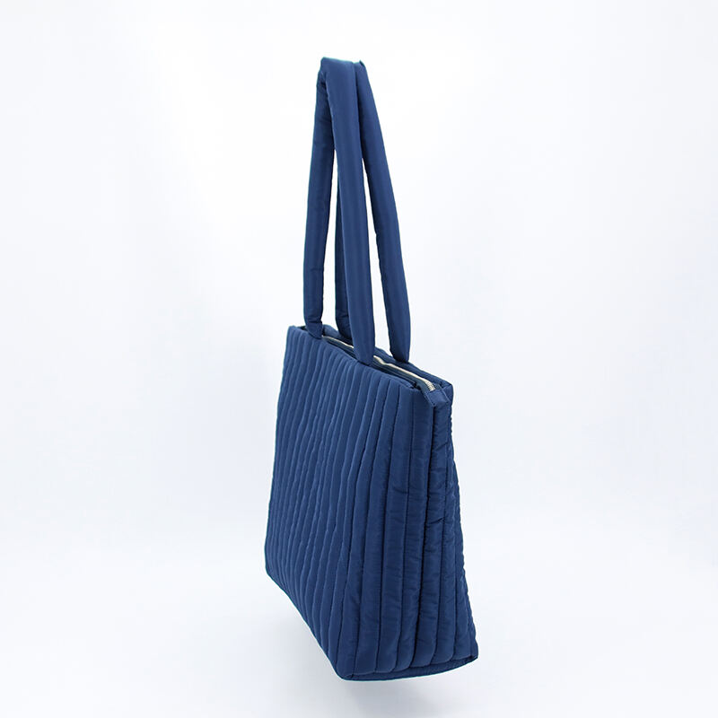 New Collection Nylon Quilted Puffy Tote Bag Customized Padded Style Shopping Shoulder Bags manufacture