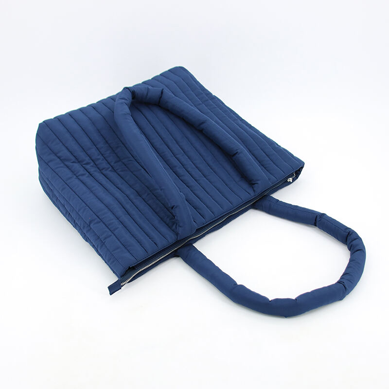 New Collection Nylon Quilted Puffy Tote Bag Customized Padded Style Shopping Shoulder Bags details