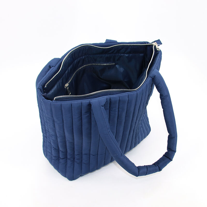 New Collection Nylon Quilted Puffy Tote Bag Customized Padded Style Shopping Shoulder Bags factory