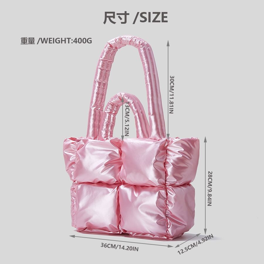New Fashion Large Capacity Women's Fashion All-match Cross Body Bag Travel Shoulder Hand Puffy Tote Bag factory
