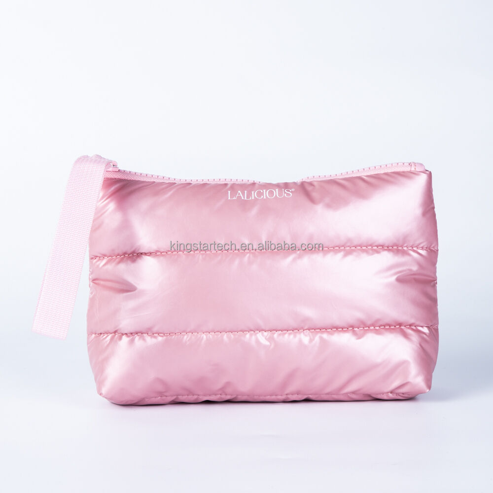 product oem customized travel nylon padded makeup bags quilted beauty pouch zipper organizer cosmetic bags for outdoor993-2