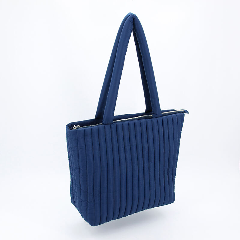 New Collection Nylon Quilted Puffy Tote Bag Customized Padded Style Shopping Shoulder Bags manufacture