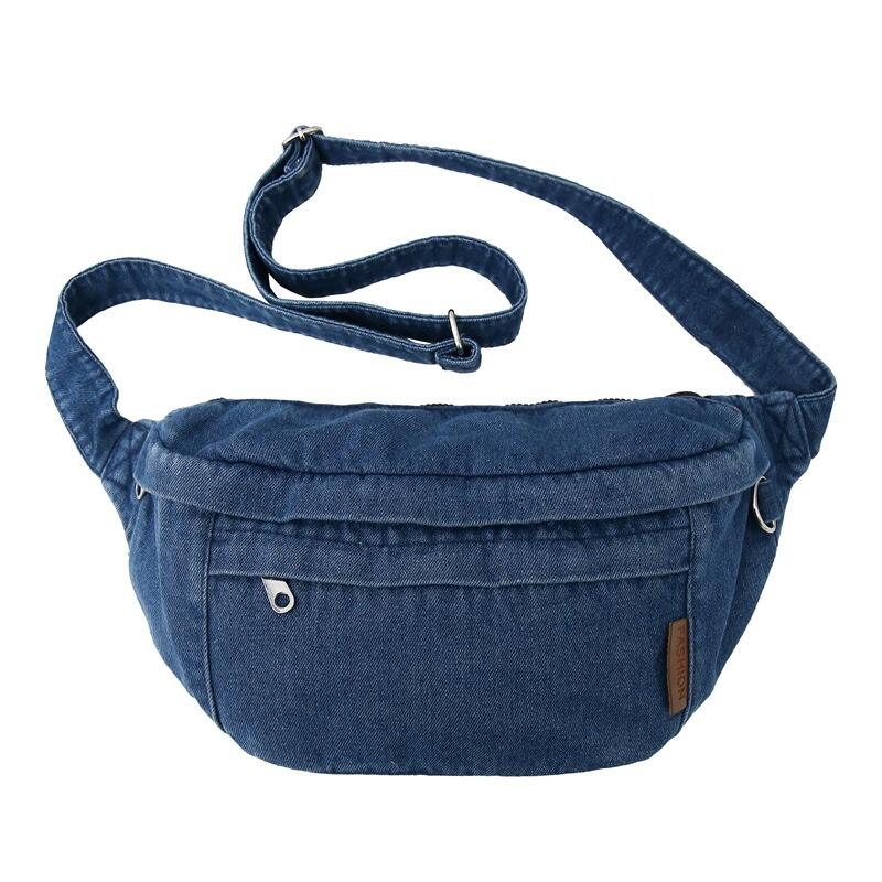 Wholesale Denim Sling Bag Fanny Pack Women's Washed Jeans Bum Bag Fashion Design Denim Crossbody Bag Purse manufacture