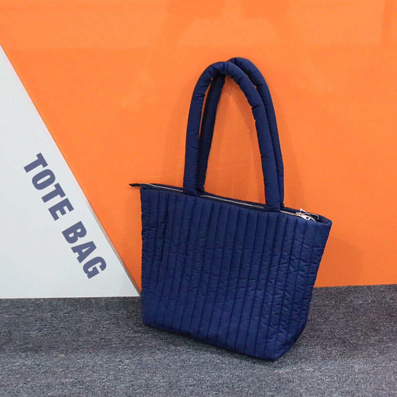 New Collection Nylon Quilted Puffy Tote Bag Customized Padded Style Shopping Shoulder Bags supplier