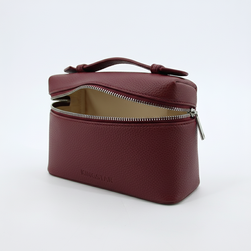 product custom embossed large capacity pu cosmetic bag vintage style zippered travel water resistant toiletry bag with letter pattern-6