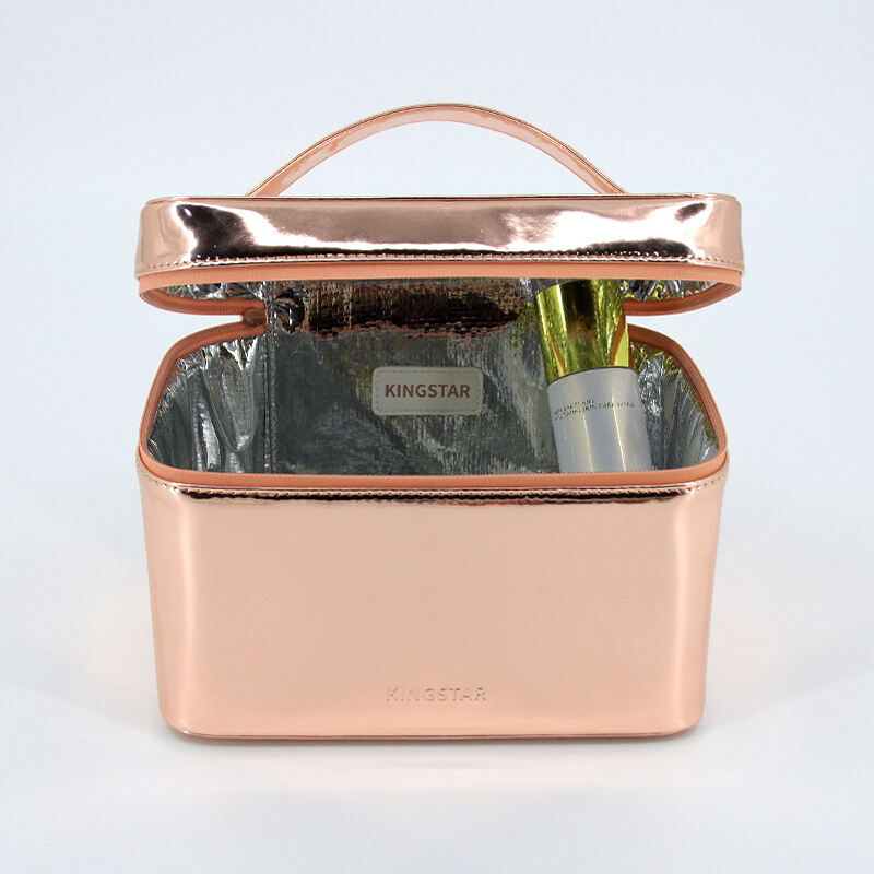 Wholesale Mirror PU Leather Makeup Bag Custom Logo Waterproof PU Small Cosmetic Bag factory