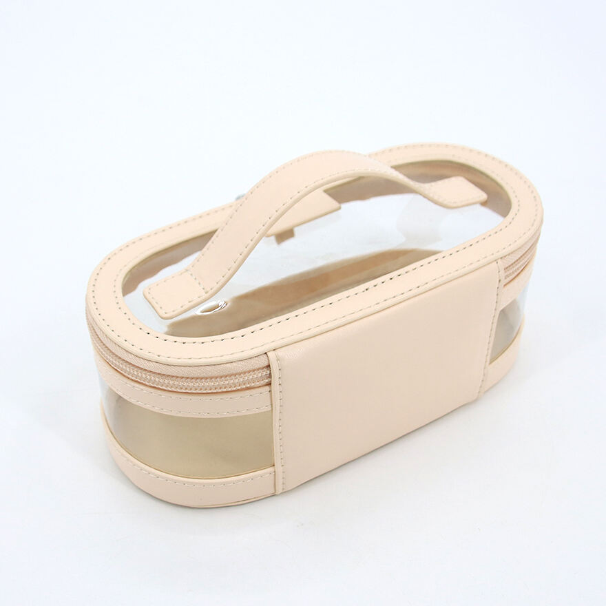 Women's Portable Mini Makeup Bag New Design PU Leather Travel Cosmetic Box Large Zipper for Lipstick Toiletries Brushes Storage details