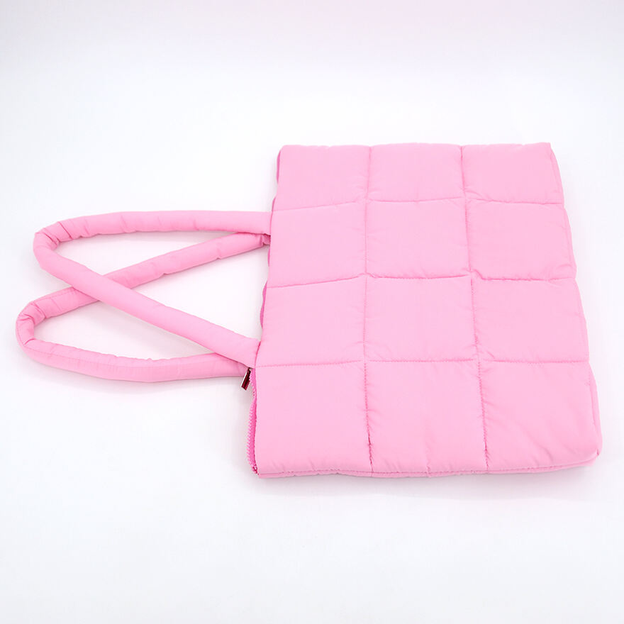Factory Wholesale Fashion Custom Lightweight Soft Padded Pillow Quilted Puffy Tote Bags Shoulder Bag Nylon Puffer Handbag factory
