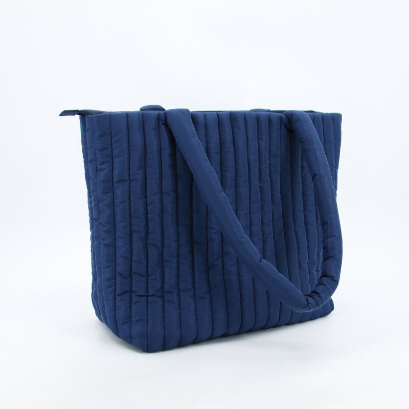New Collection Nylon Quilted Puffy Tote Bag Customized Padded Style Shopping Shoulder Bags supplier