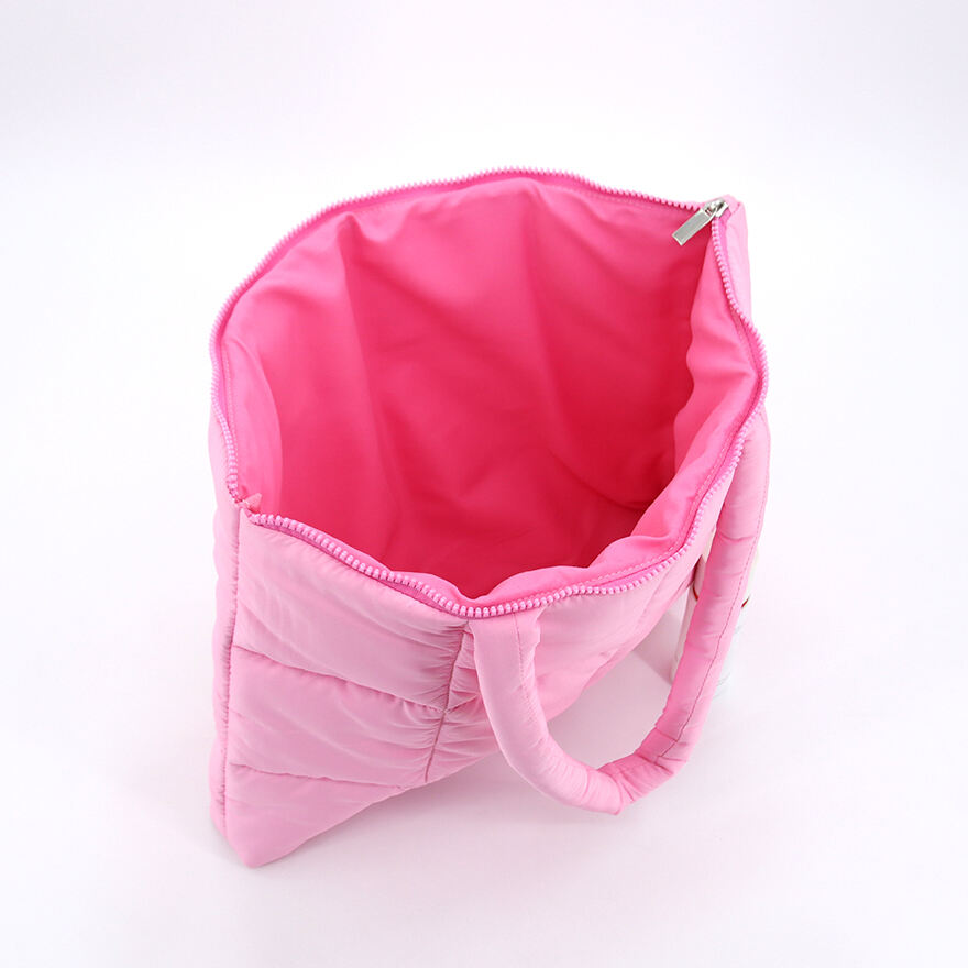 Factory Wholesale Fashion Custom Lightweight Soft Padded Pillow Quilted Puffy Tote Bags Shoulder Bag Nylon Puffer Handbag supplier