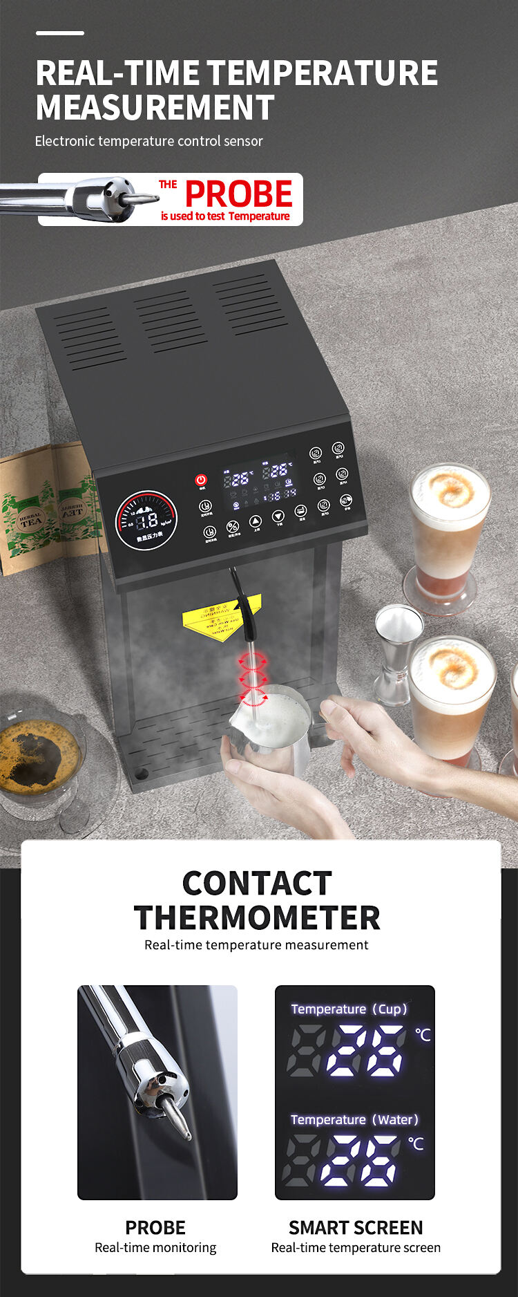 High quality Single head Hot and Cold electric Water Boiler Milk Frother Machine details