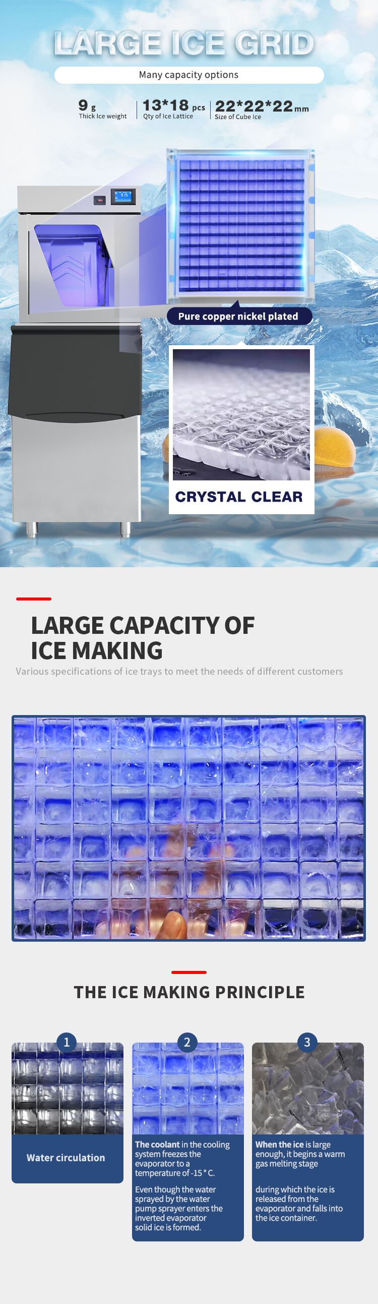 Hot Sales Ice Maker Machine Commercial Ice Making Machine Ice cube Machine factory