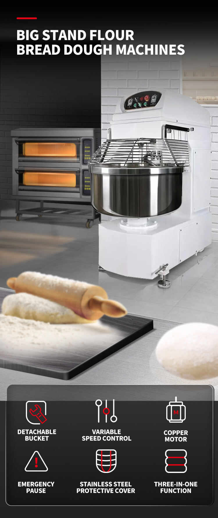 Bread Machine 30 Liter Dough Baking Mixer Electric Mixer Flour Mixer Machine For Bakery factory