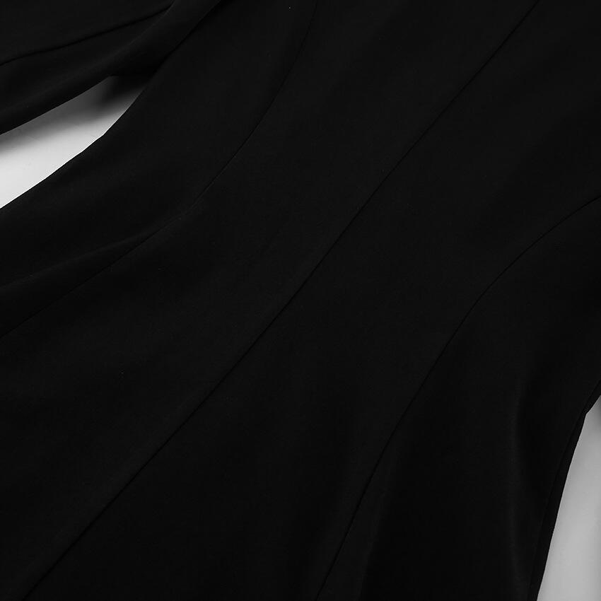 New Design Black Blazer Jacket Fall/Winter Lace Detail Business Women's Fashion Long Sleeve Top Elegant Office Wear manufacture