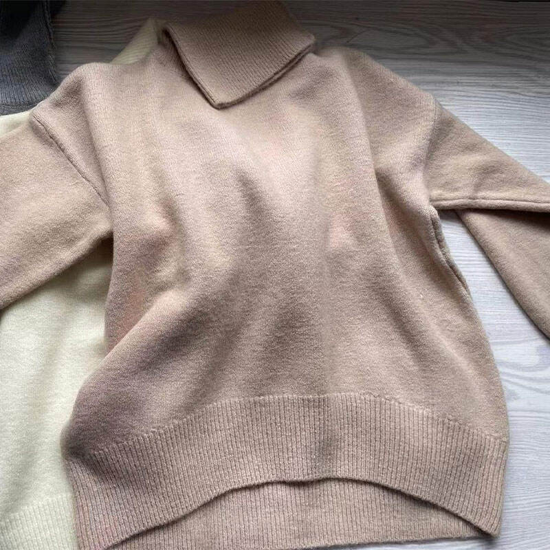 Women's Fashion Turtleneck Sweater AU Custom Soft Touch Solid Knitwear for Fall Winter Layering Minimalist Design for Ladies manufacture