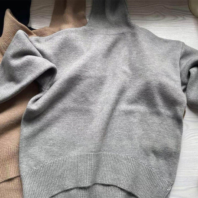 Women's Fashion Turtleneck Sweater AU Custom Soft Touch Solid Knitwear for Fall Winter Layering Minimalist Design for Ladies manufacture