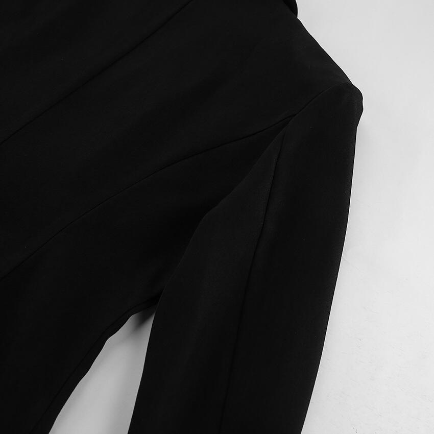 New Design Black Blazer Jacket Fall/Winter Lace Detail Business Women's Fashion Long Sleeve Top Elegant Office Wear manufacture