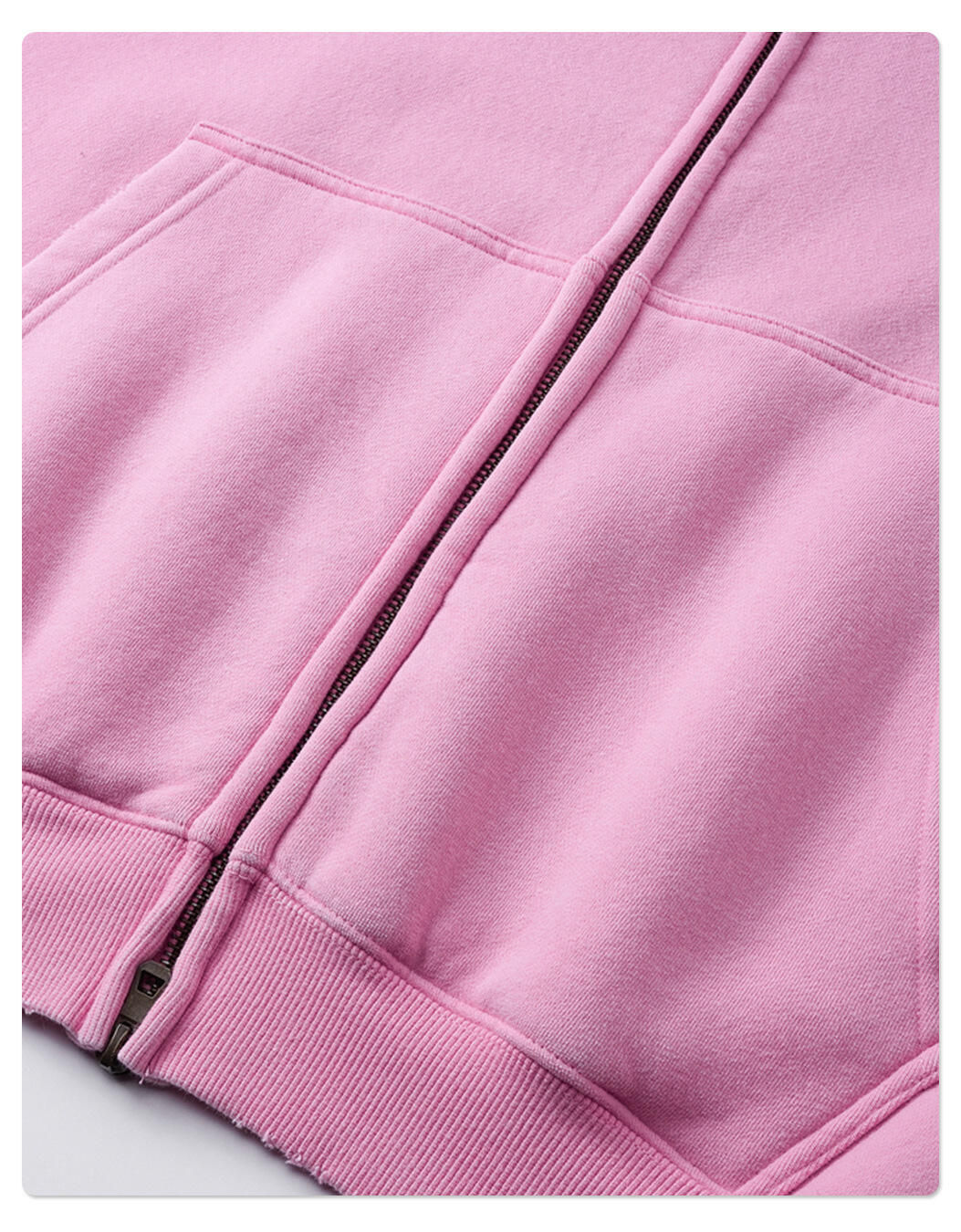 Trendy Brand's Winter Short Zip-Up Washed Wax Dye Hooded Sweatshirt Long Cotton Jacket Front Logo Print Anti-Pilling details