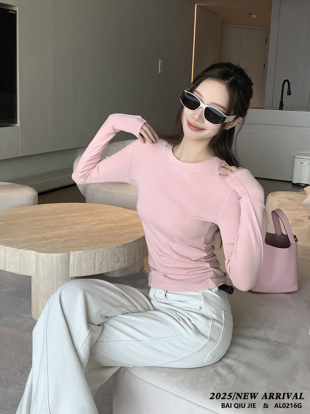 2025 New Spring and Autumn Solid Round Neck Women's Long Sleeve T-Shirt supplier
