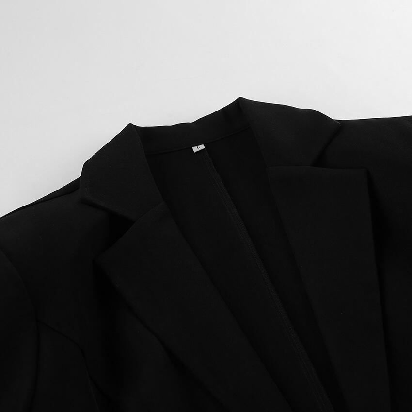 New Design Black Blazer Jacket Fall/Winter Lace Detail Business Women's Fashion Long Sleeve Top Elegant Office Wear details