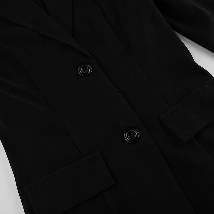 New Design Black Blazer Jacket Fall/Winter Lace Detail Business Women's Fashion Long Sleeve Top Elegant Office Wear factory